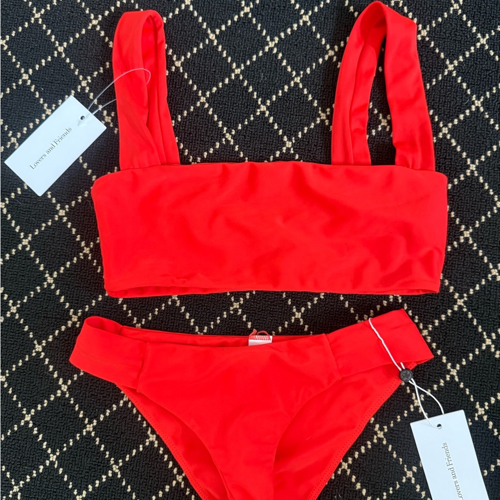 Lovers + Friends Red Bikini Swimsuit NWT XS bottoms + Small top